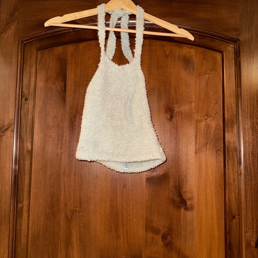 🩶 SKIMS Light Gray Fuzzy Halter Top 🩶